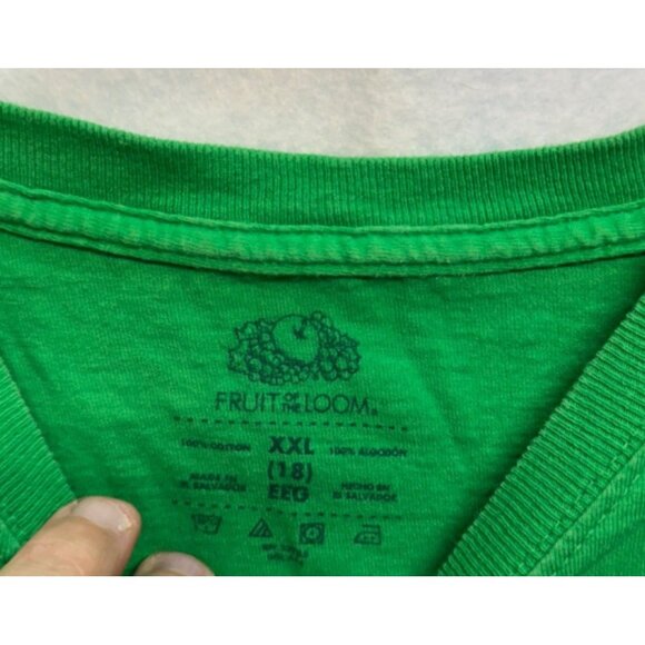 Fruit of the Loom Boys Tee T-Shirt Green Short Sleeve Crew Neck Size XXL - Picture 2 of 7
